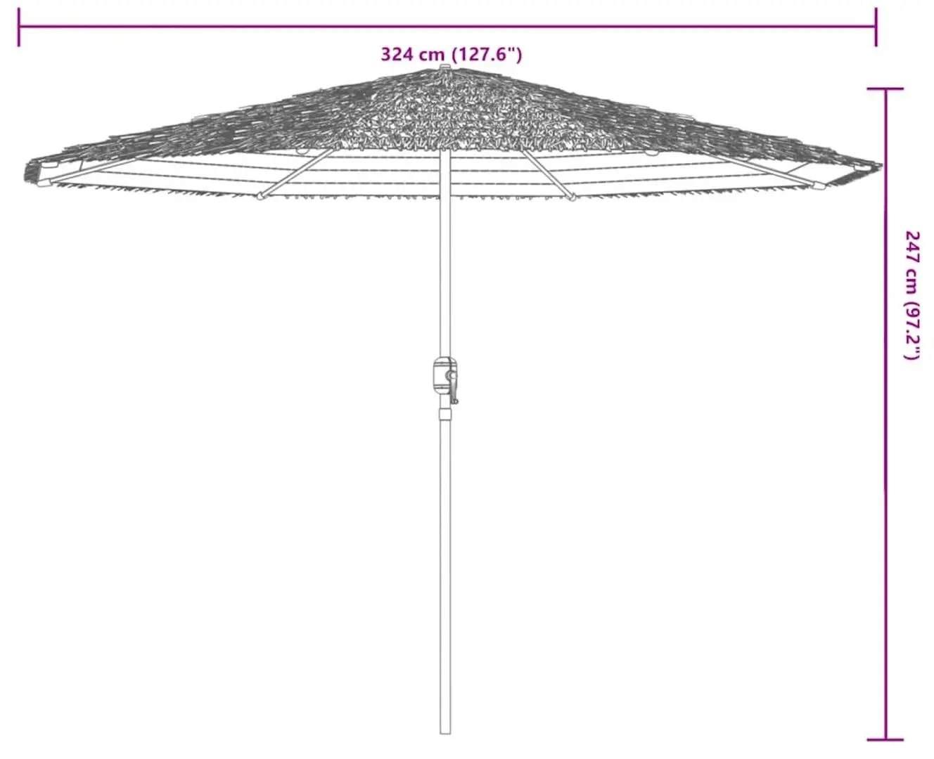 Umbrela de soare VidaXL LED 4005122 (Brown)
