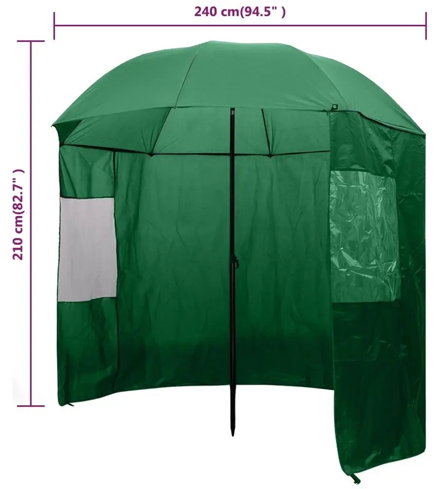 Cort umbrela pentru pescuit VidaXL 91027 (Green)
