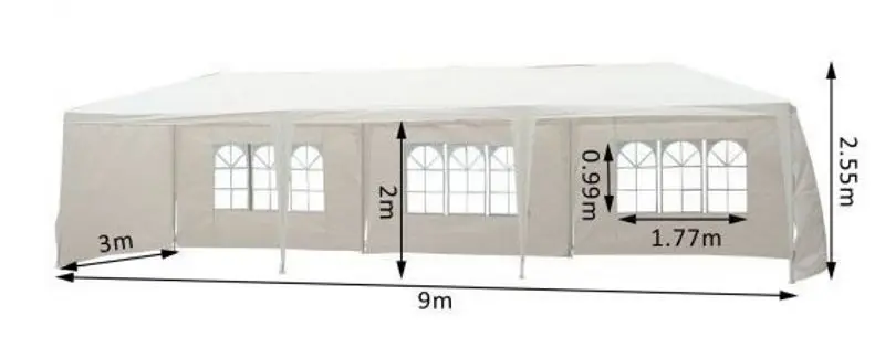 Pavilion de gradina Villager Gazebo 3x9m (White)