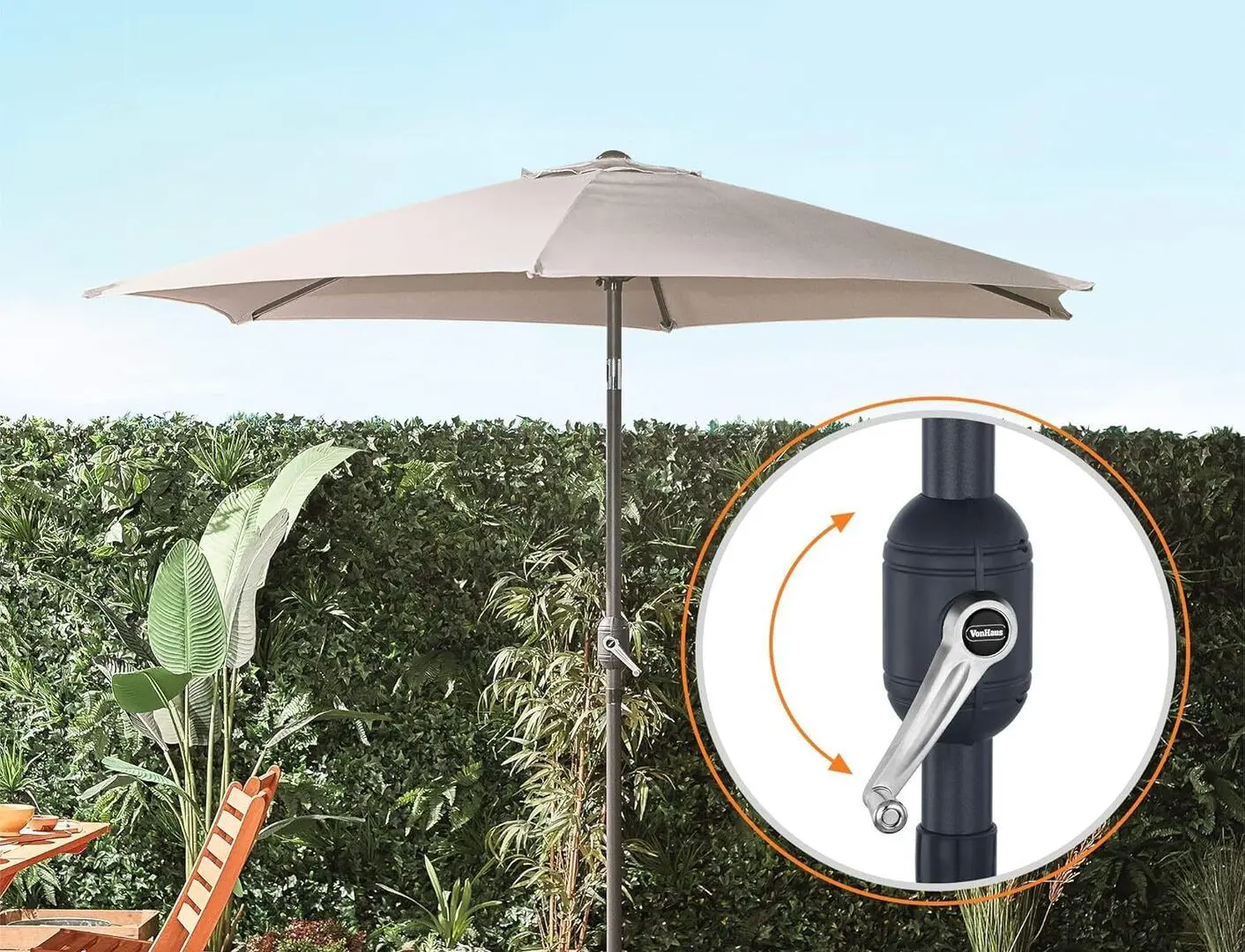 Зонт от солнца VonHaus 2522082.1 (Grey) - 2