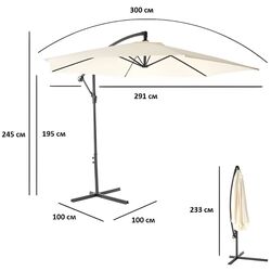 Umbrela de soare Waltz Marbella U1003B (Beige/Black) Thumb