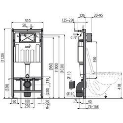 Instalare pentru vas WC 3in1 Alcaplast Sadromodul AM101/1120+M571+M91 Thumb