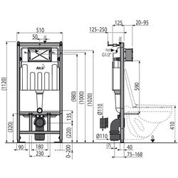Instalare pentru vas WC 3in1 Alcaplast Sadromodul AM101/1120+M670+M91 Thumb