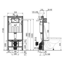 Instalare pentru vas wc 2in1 Alcaplast Sadromodul AM101/1120 + M70 Thumb