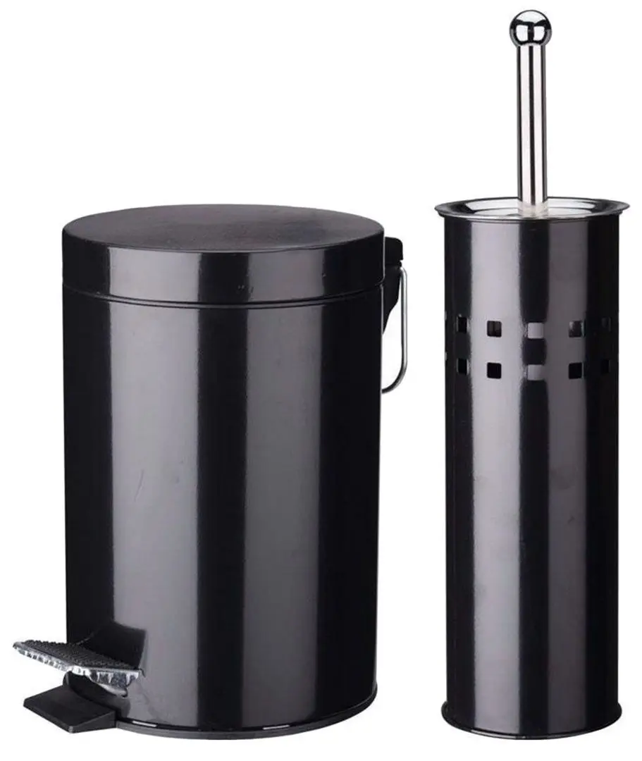 Set cos de gunoi + perie Bathroom Solutions 46063 (Black)