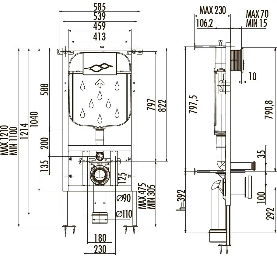 Instalare pentru vas wc Creavit GR5003.01