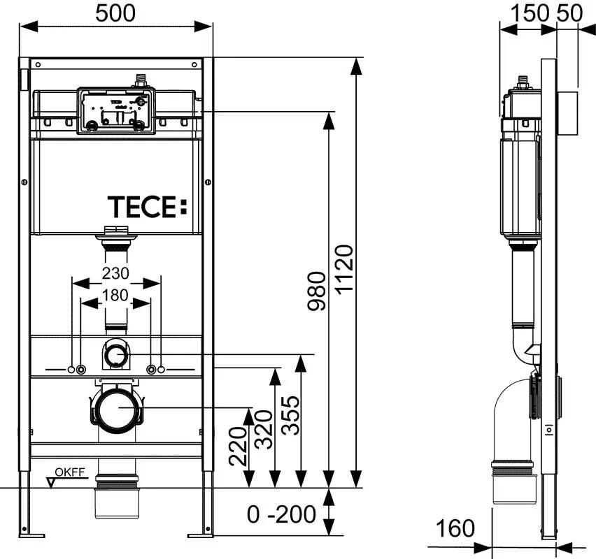 Инсталляция для унитаза 3в1 Tece Tecebase 9.400.012 - 2