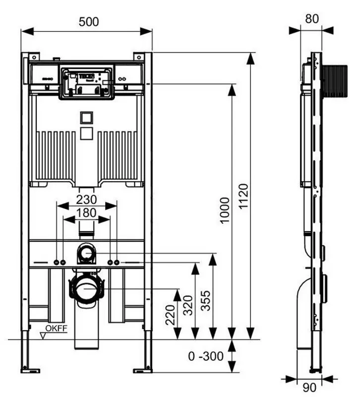 Инсталляция для унитаза 3в1 Tece Teceprofil 9.300.502 - 2