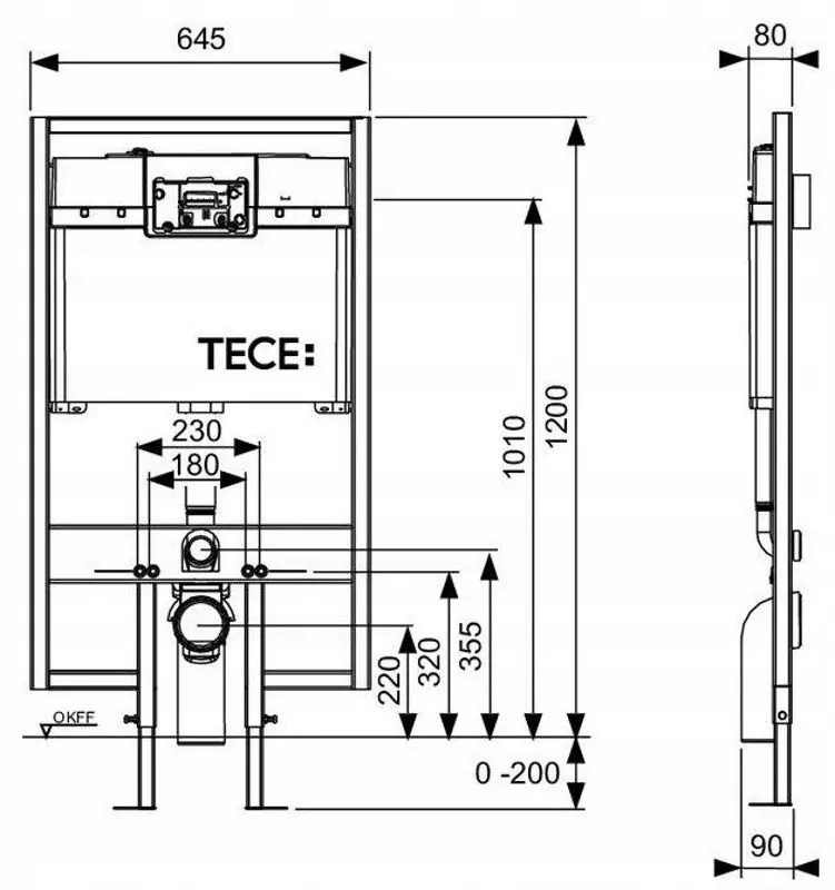 Инсталляция для унитаза 3в1 Tece Teceprofil Slim 9.300.065 - 2