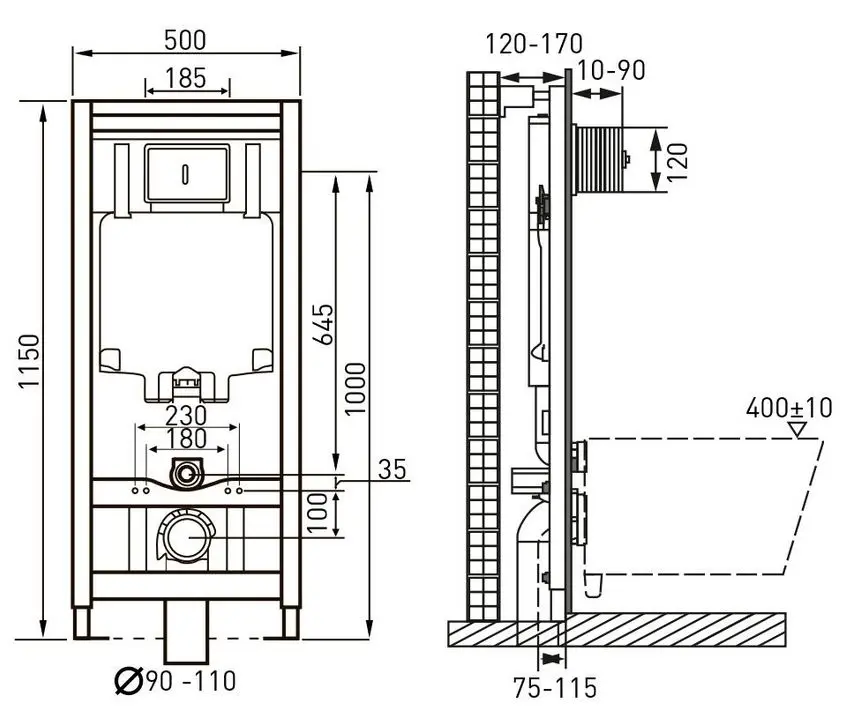 Инсталляция для унитаза 3в1 Volle Master Neo 201010