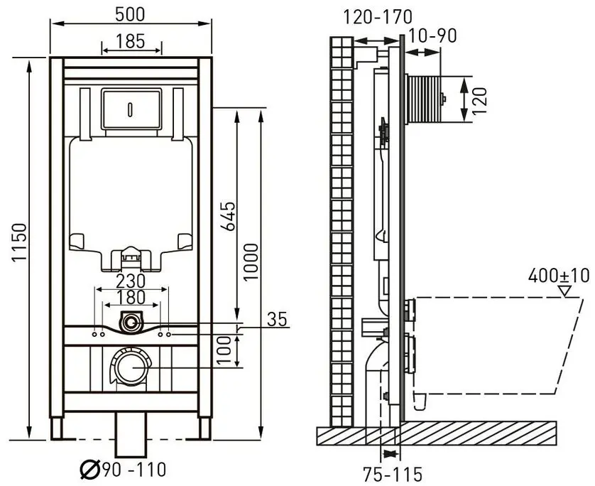 Instalare pentru vas WC 4in1 Volle Master 141919 (White)