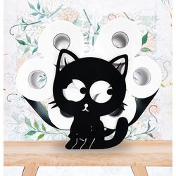 Suport pentru hartie igienica Art Flame Cat (Black) Thumb