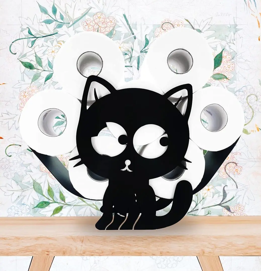 Suport pentru hartie igienica Art Flame Cat (Black)