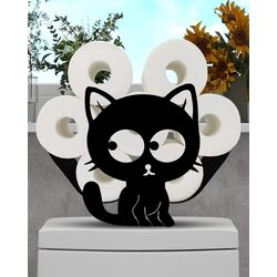 Suport pentru hartie igienica Art Flame Cat (Black) Thumb