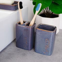 Набор для ванной Bathroom Solutions Engraved Text (Dark Blue) Thumb