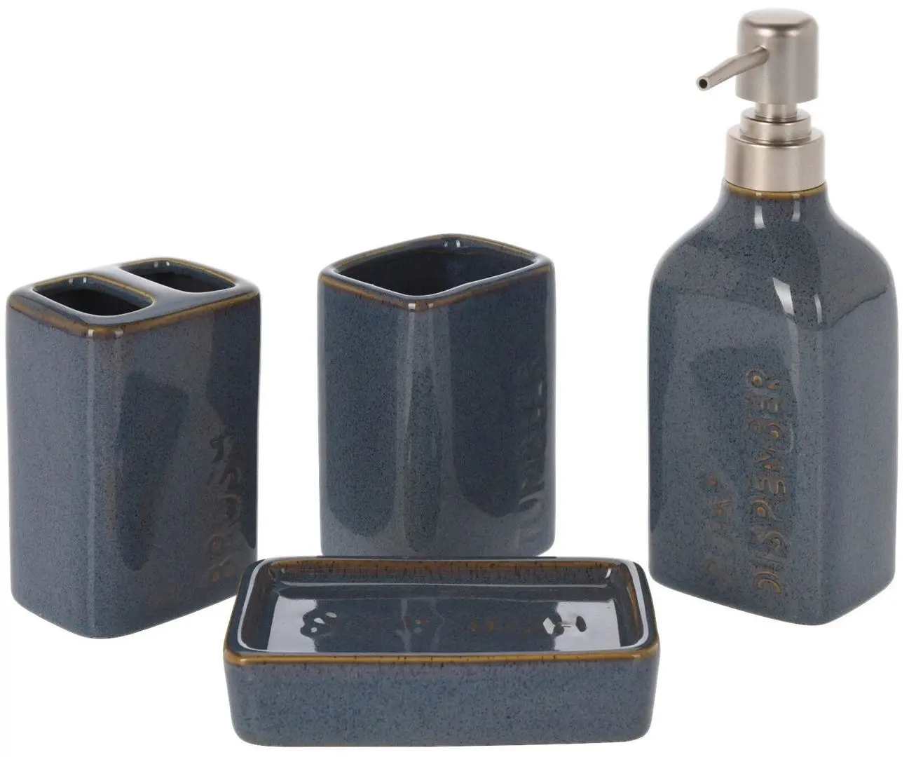 Набор для ванной Bathroom Solutions Engraved Text (Dark Blue)