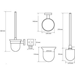 Щетка для туалета с подставкой Bemeta Beta 132113012 (White/Silver) Thumb