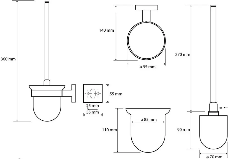 Щетка для туалета с подставкой Bemeta Beta 132113012 (White/Silver)