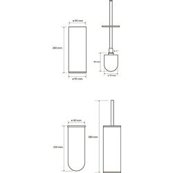 Perie pentru WC cu suport Bemeta Omega 102313057 (Silver) Thumb