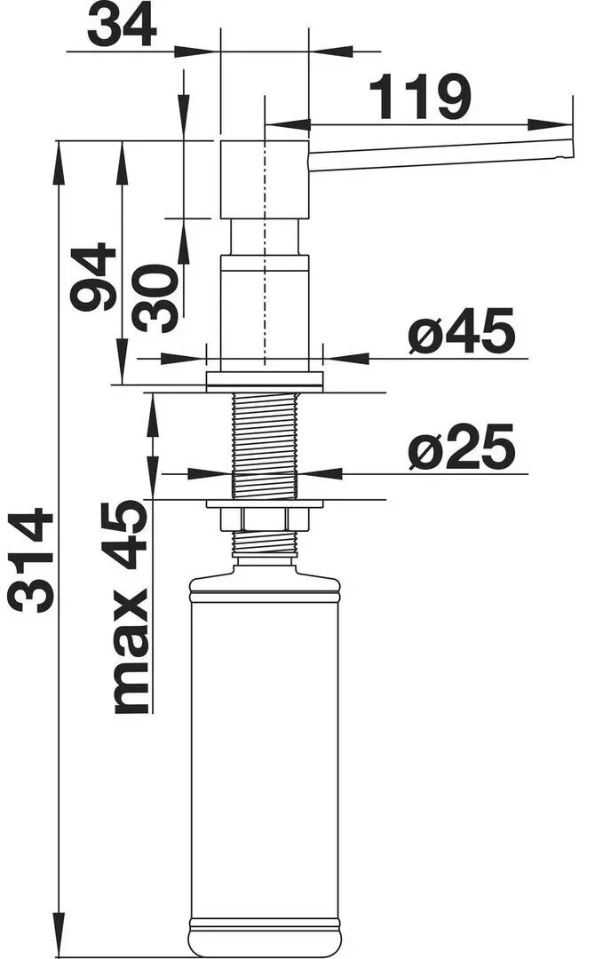 Дозатор для жидкого мыла Blanco Lato 525817 (Rock Grey/Chrome)