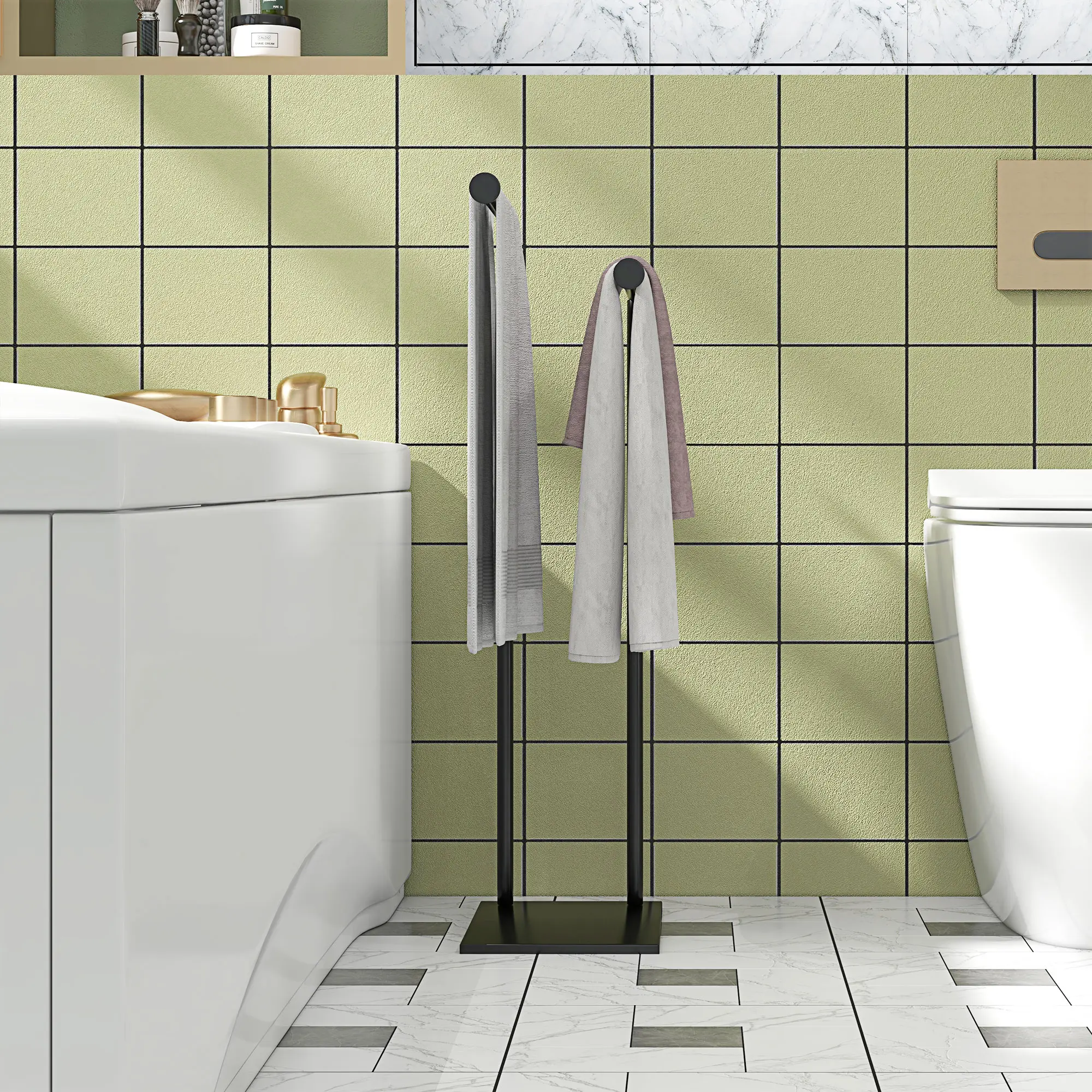 Suport pentru prosoape Homcom 850-313V00BK (Black) - 5