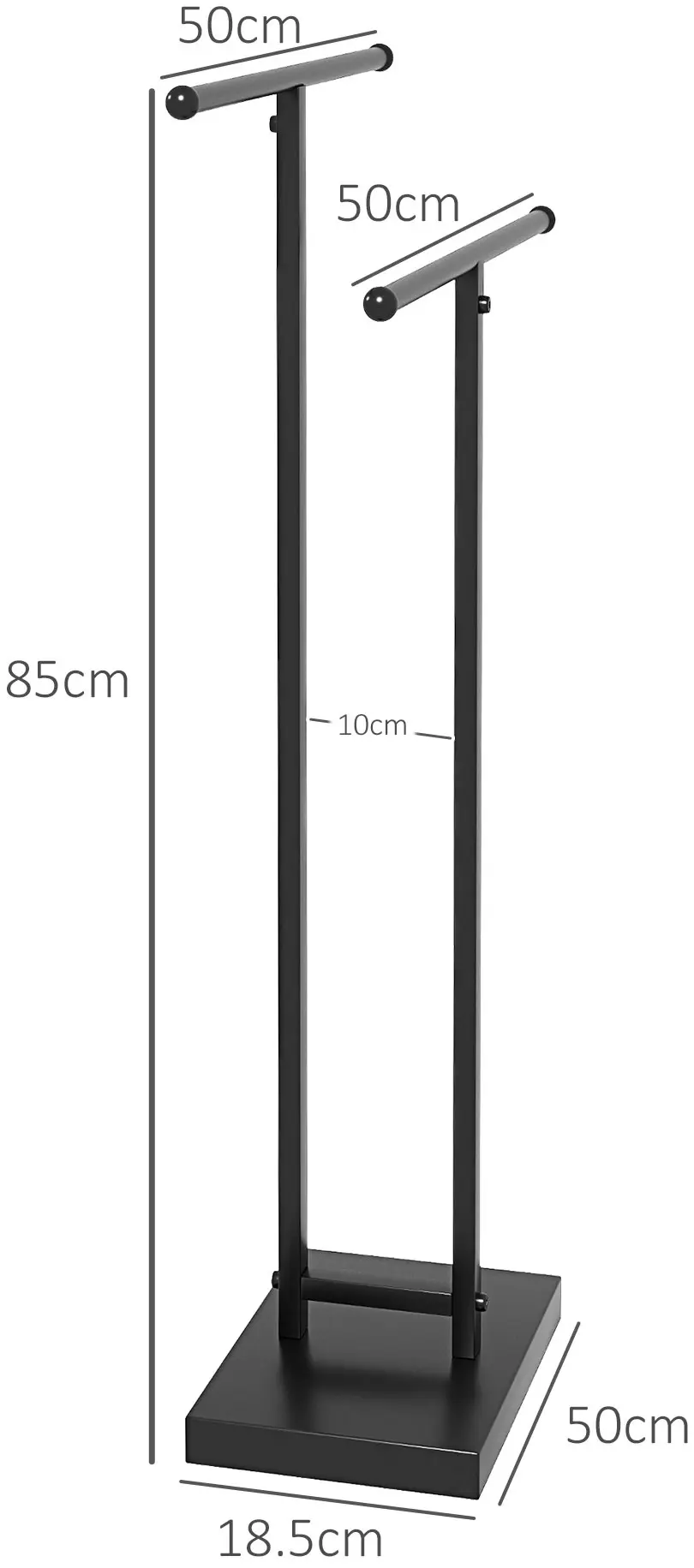 Suport pentru prosoape Homcom 850-315V00BK (Black) - 3