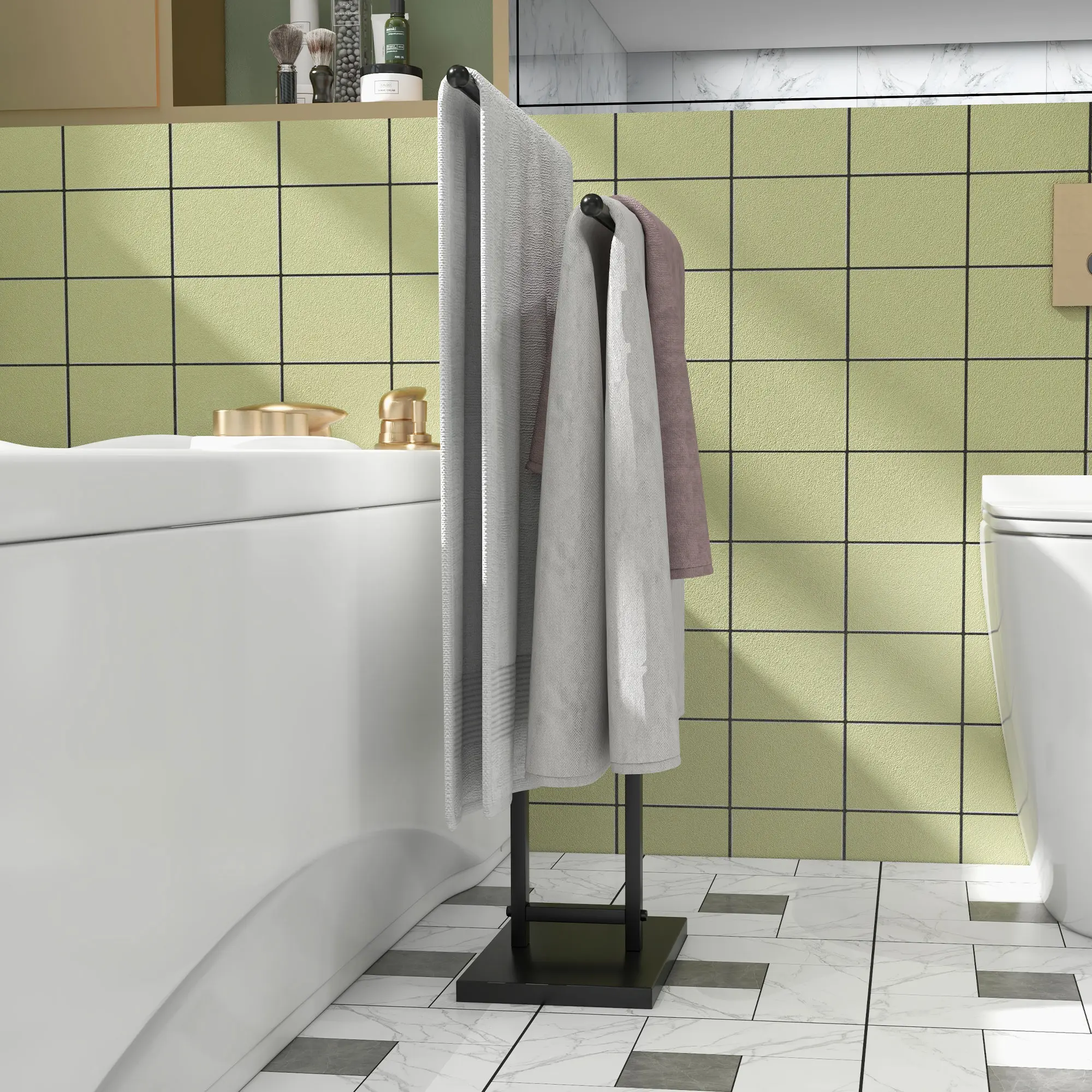 Suport pentru prosoape Homcom 850-315V00BK (Black) - 6