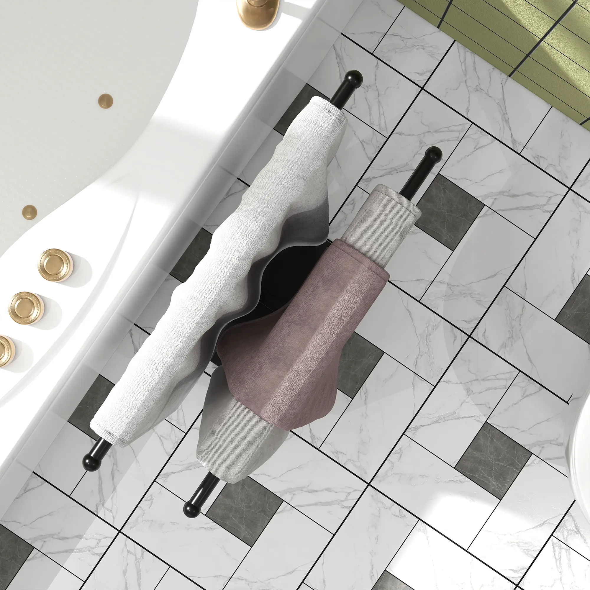 Suport pentru prosoape Homcom 850-315V00BK (Black) - 7