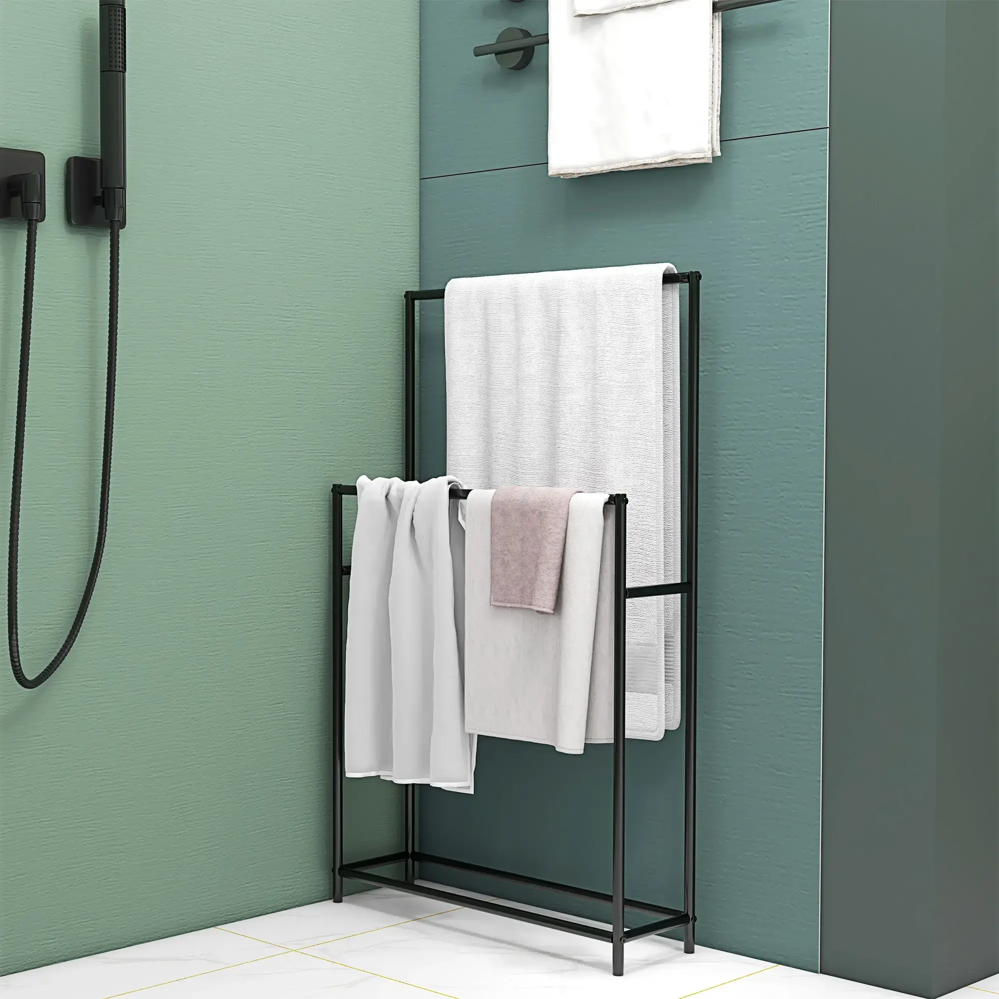 Suport pentru prosoape Homcom 850-316V00BK (Black) - 5