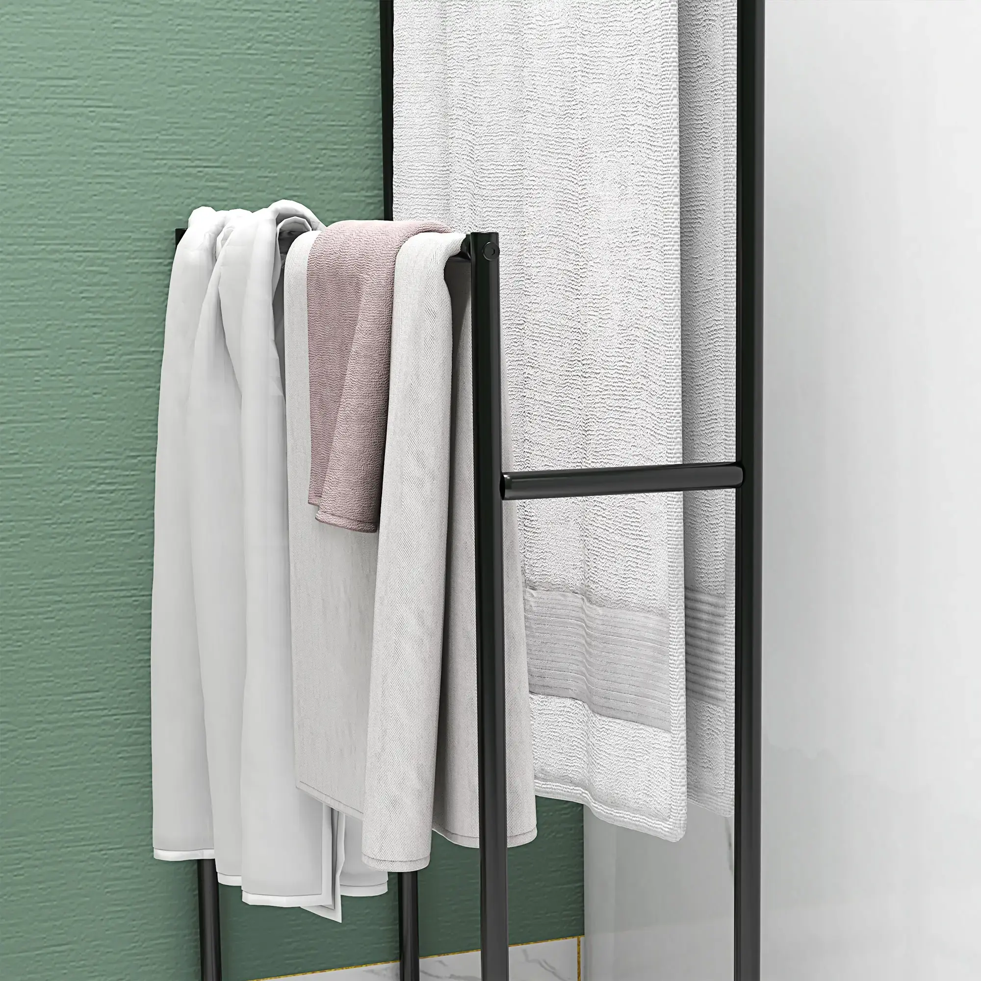 Suport pentru prosoape Homcom 850-316V00BK (Black) - 8