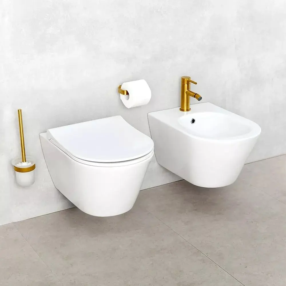 Щетка для унитаза KFA Armatura Moza (Gold Matte)