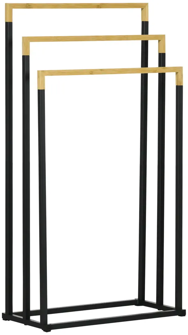 Держатель для полотенец Kleankin 850-270V00BK (Black/Bamboo)