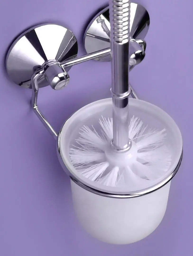 Щетка для туалета с подставкой MSV 53674 (White/Chrome)