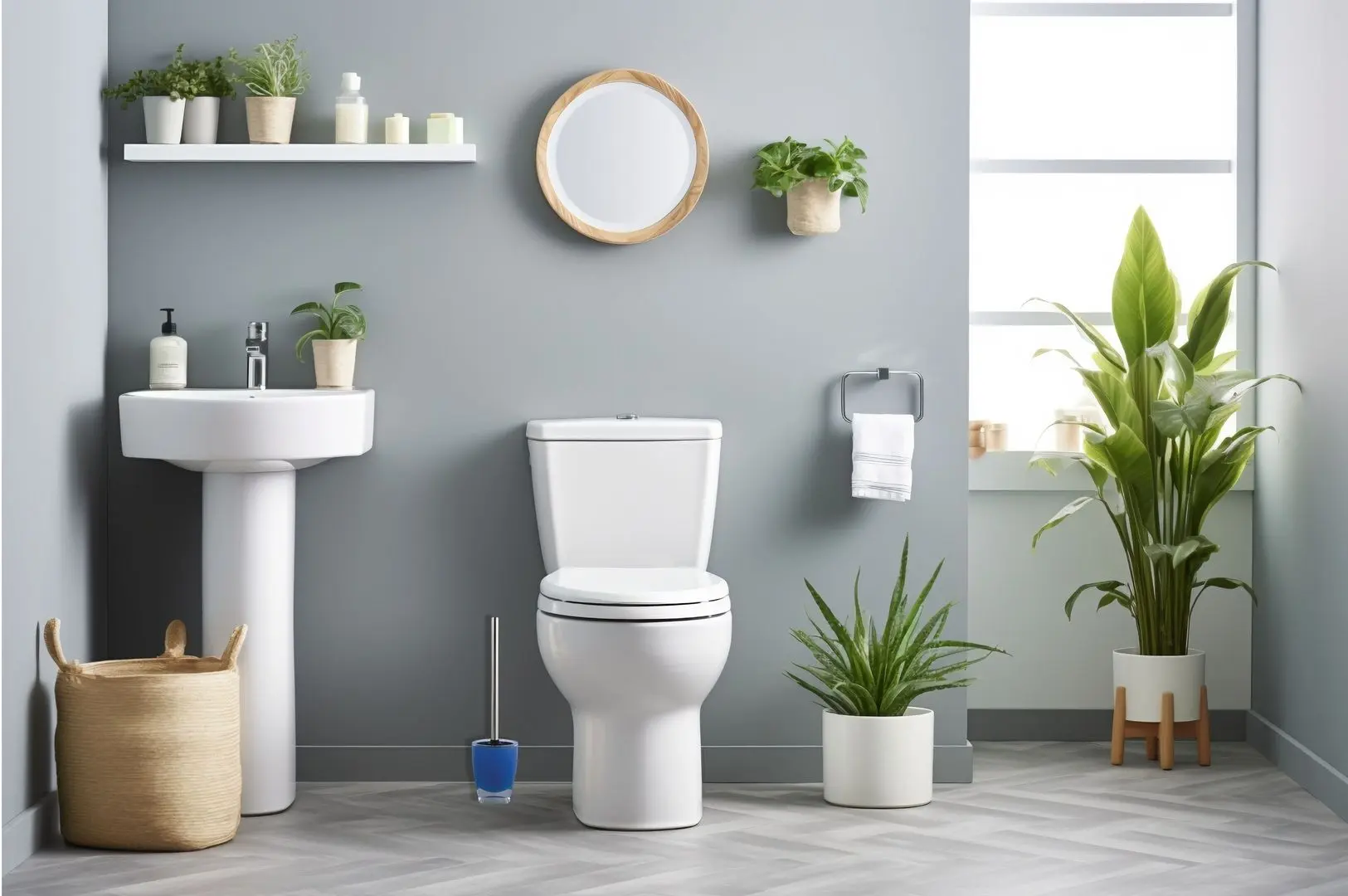 Perie pentru WC cu suport MSV Tahiti (Dark Blue)