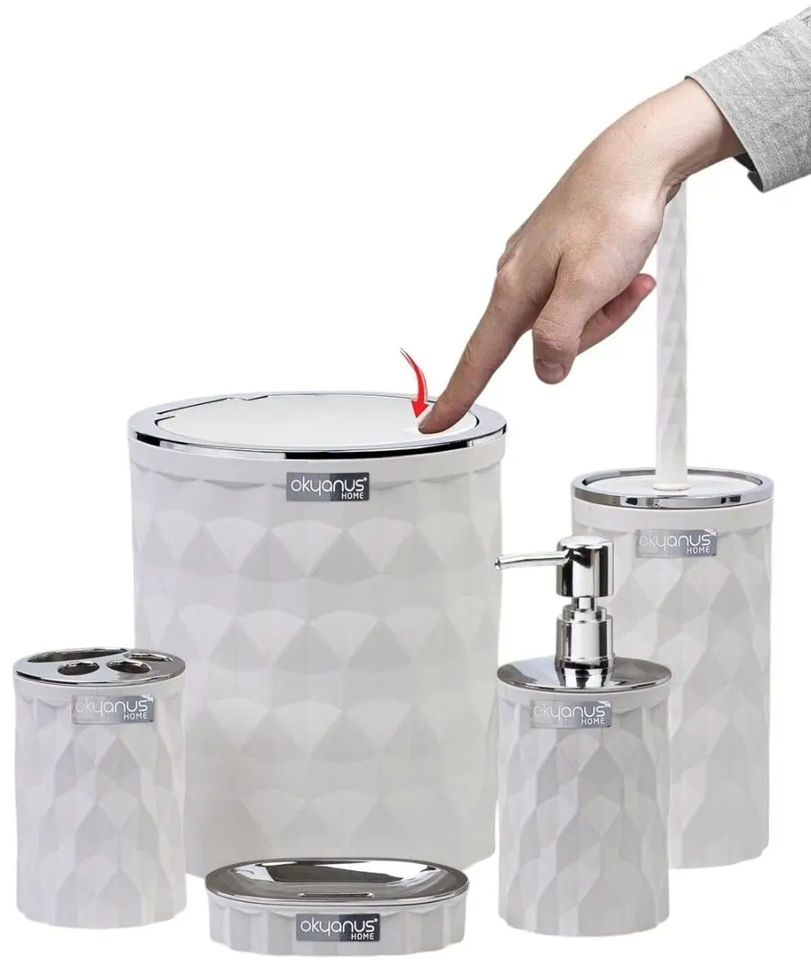 Set pentru baie Okyanus Home Diamond OKY-467-1-B (White/Chrome)