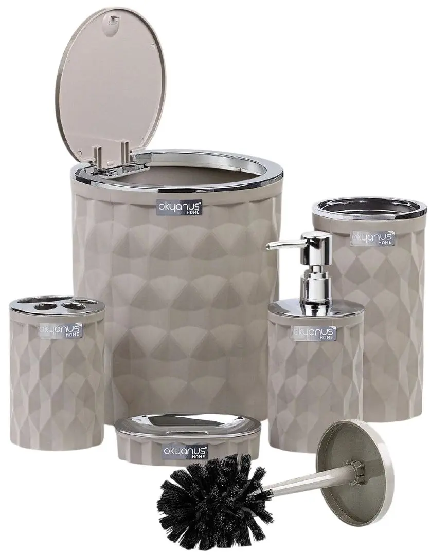 Set pentru baie Okyanus Home Diamond OKY-467-1-K (Brown/Chrome)
