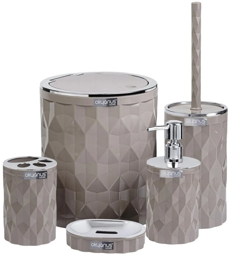 Set pentru baie Okyanus Home Diamond OKY-467-1-K (Brown/Chrome)