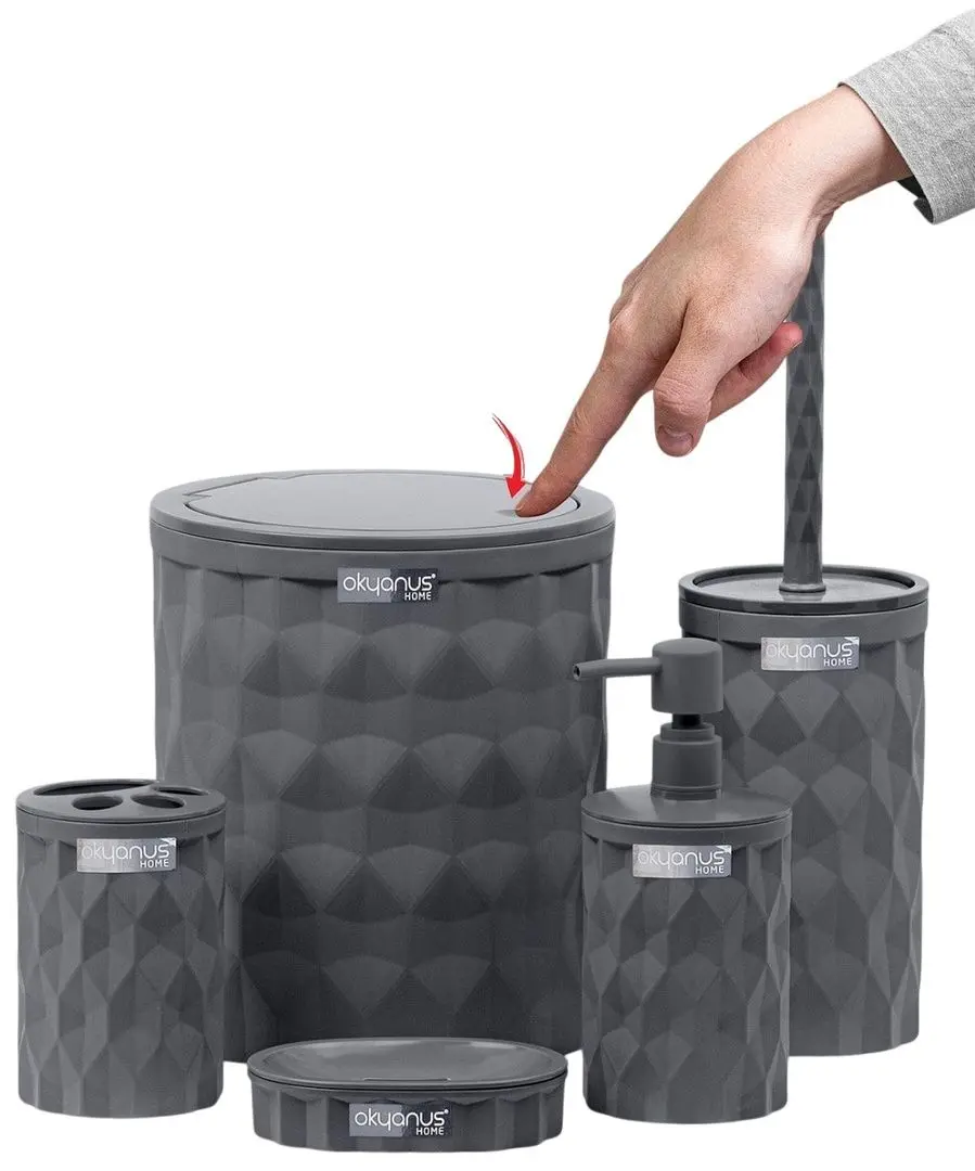 Набор для ванной комнаты Okyanus Home Diamond OKY-467-A (Anthracite)