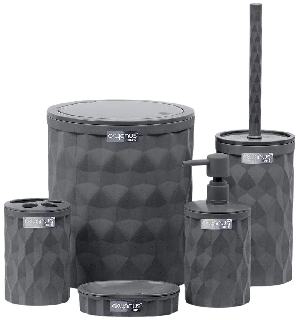 Набор для ванной комнаты Okyanus Home Diamond OKY-467-A (Anthracite)
