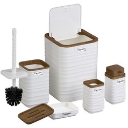 Набор для ванной комнаты Okyanus Home Luna Square OKY-440-3-B (White/Wood) Thumb