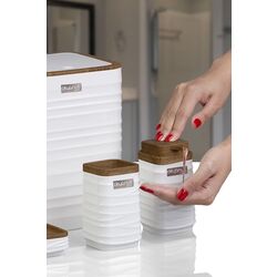 Набор для ванной комнаты Okyanus Home Luna Square OKY-440-3-B (White/Wood) Thumb