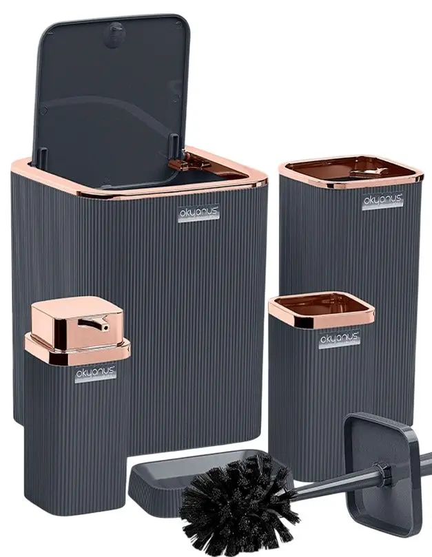 Набор для ванной комнаты Okyanus Home Stella OKY-461-2-A (Rose/Anthracite)