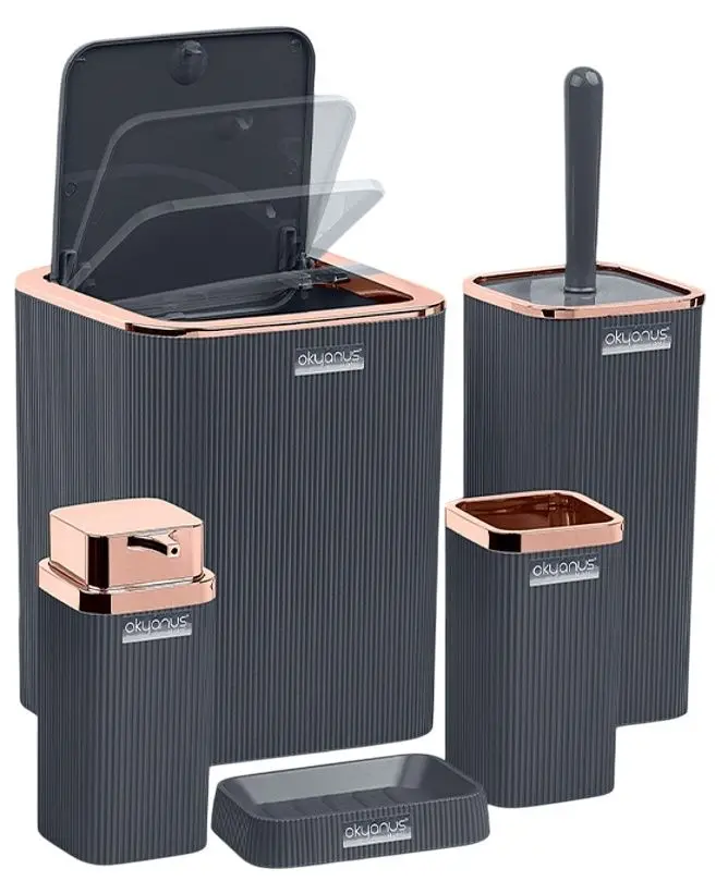 Набор для ванной комнаты Okyanus Home Stella OKY-461-2-A (Rose/Anthracite)