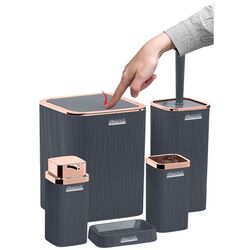 Набор для ванной комнаты Okyanus Home Stella OKY-461-2-A (Rose/Anthracite) Thumb