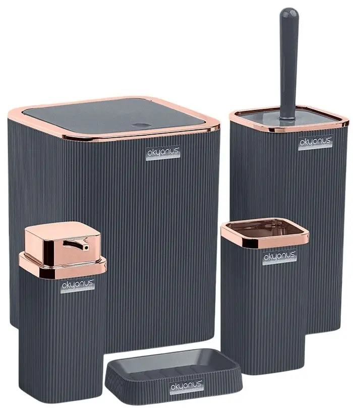 Набор для ванной комнаты Okyanus Home Stella OKY-461-2-A (Rose/Anthracite)