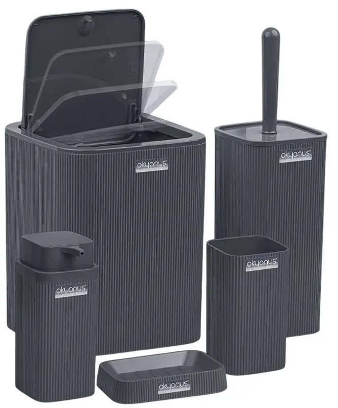 Набор для ванной комнаты Okyanus Home Stella OKY-461-A (Anthracite)