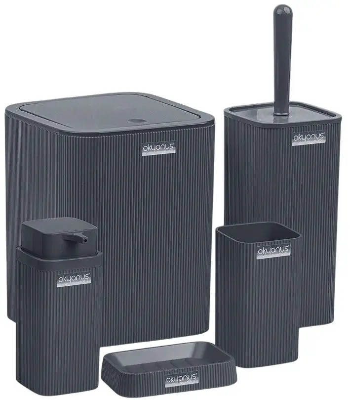 Набор для ванной комнаты Okyanus Home Stella OKY-461-A (Anthracite)