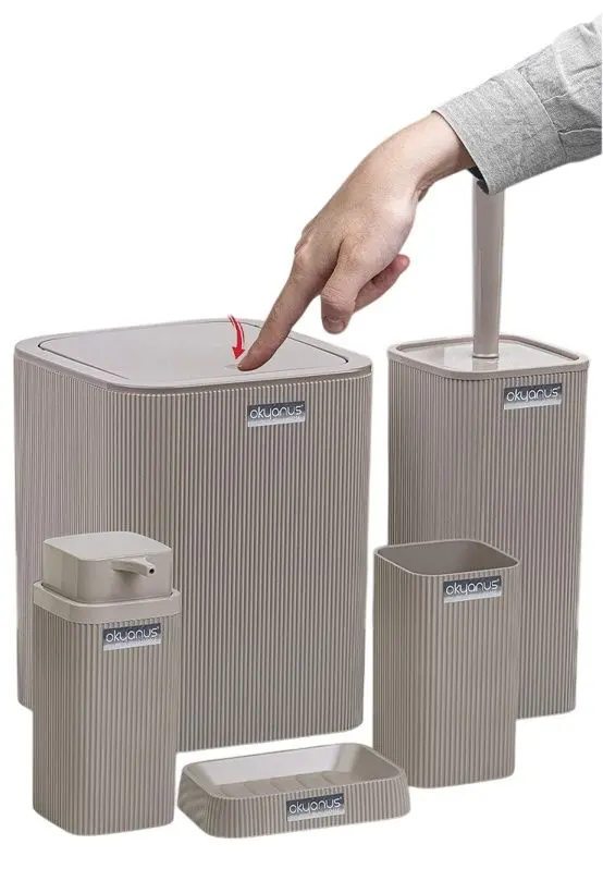 Набор для ванной комнаты Okyanus Home Stella OKY-461-K (Brown)