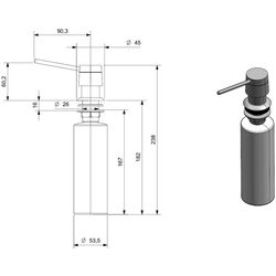 Dozator pentru sapun lichid Reginox R20180 (Chrome) Thumb