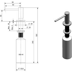 Дозатор для жидкого мыла Reginox R34798 (Inox) Thumb